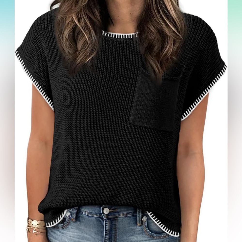 Dokotoo Women's Casual Short Sleeve Loose Tunic Tops Lightweight Knit